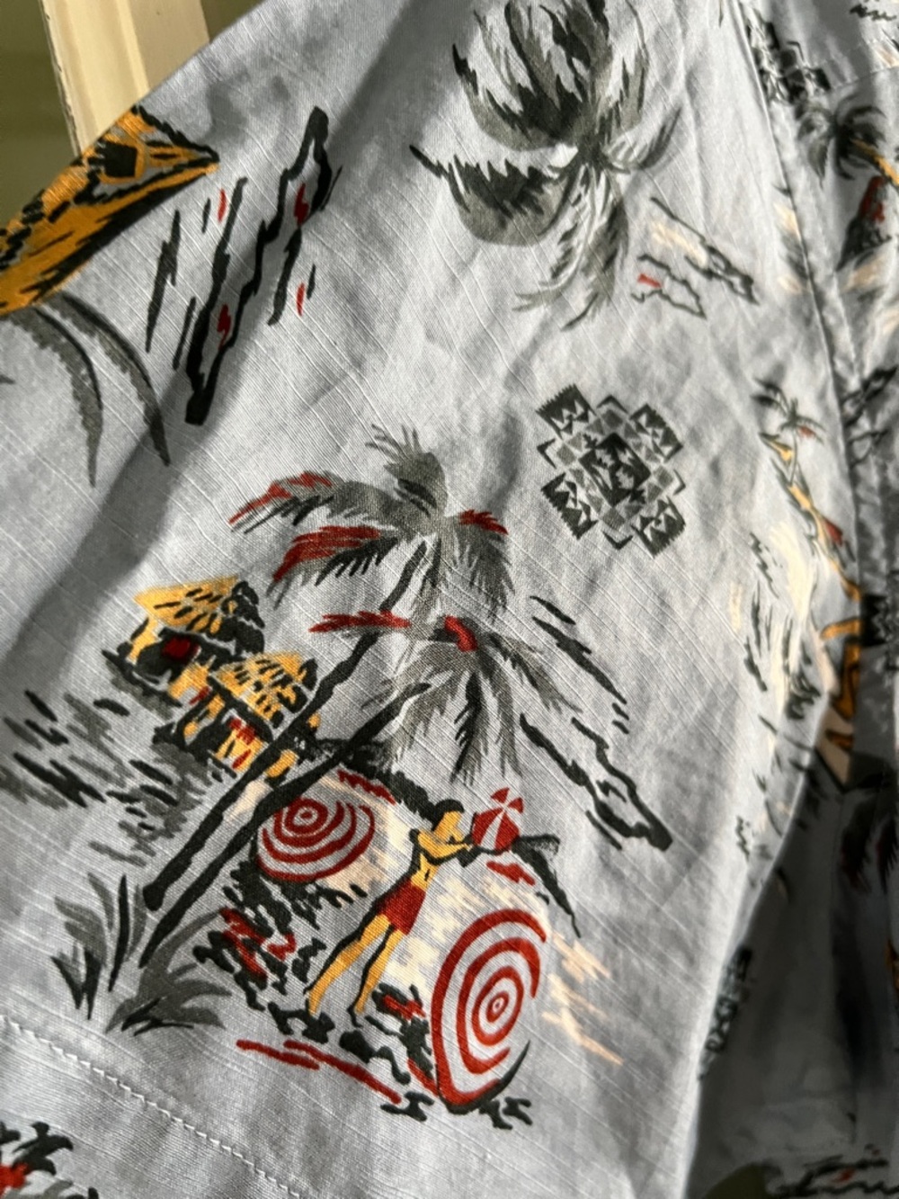 Pendleton Light Blue Tropical-Print Camp Shirt - Picture 7 of 8